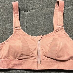 SHEFIT rose taupe Sports Bra with Front Zipper and Wide Straps